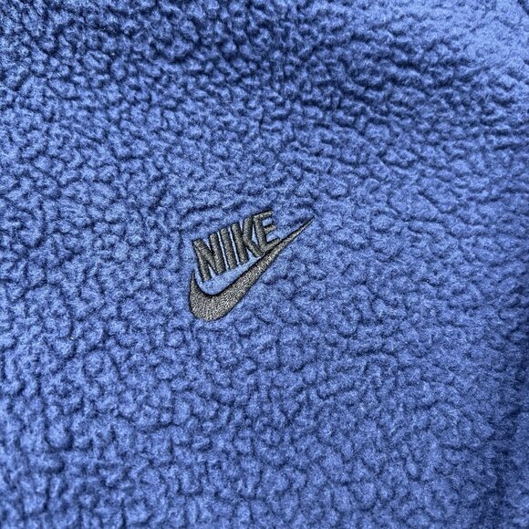 Nike Fleece Sherpa Jacket Size 2XL Mens Blue Black Winterized Full Zip Oversized - Picture 3 of 12